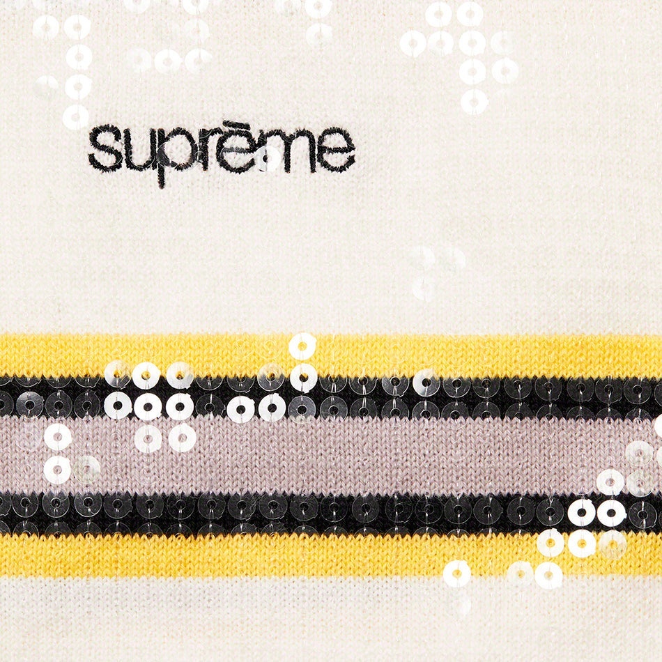 Sequin Stripe Zip Polo view 2